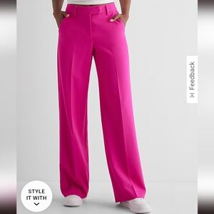 Editor Mid Rise Relaxed Trouser  size 10 neon berry hot pink